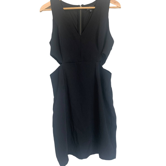 Lulus Mini Dress Black Sleeveless Cutout Bodycon Dress Size Large - Picture 3 of 10